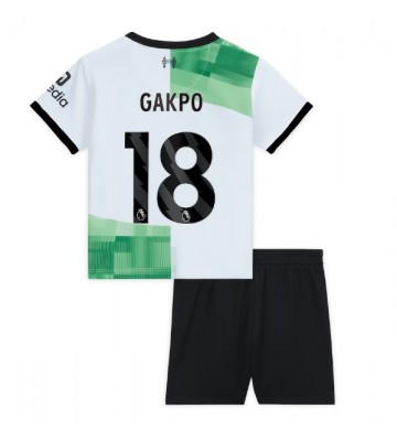 Liverpool Cody Gakpo #18 Udebanesæt Børn 2023-24 Kort ærmer (+ korte bukser)